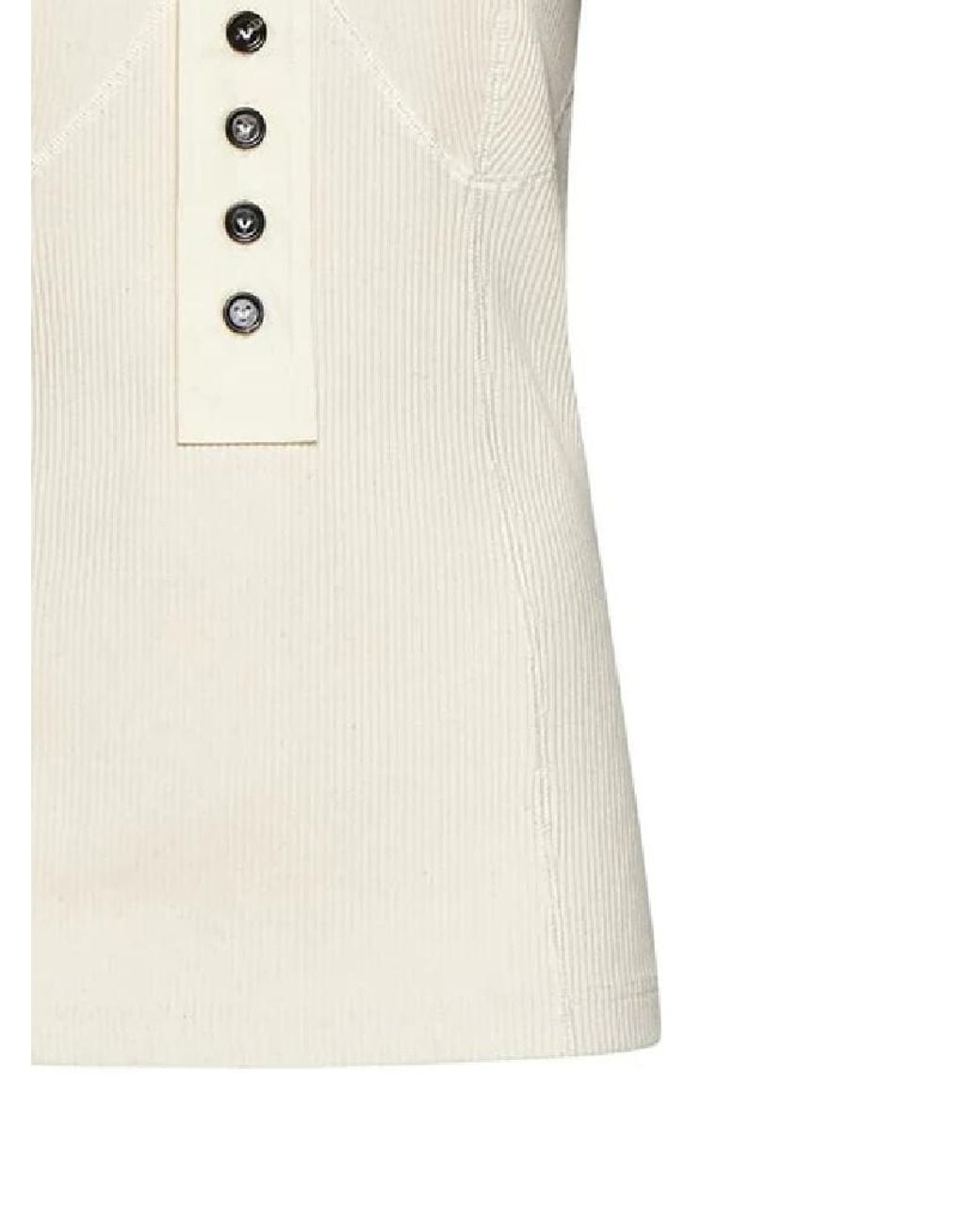 Bottega Veneta Natural Sleeveless Rib Knit Top