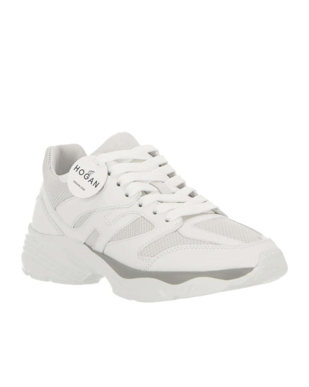 Hogan White H665 Panelled Lace-Up Sneakers