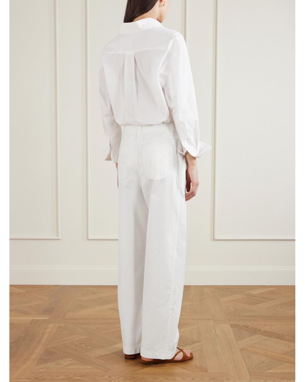Matteau White Cotton Straight-Leg Pants
