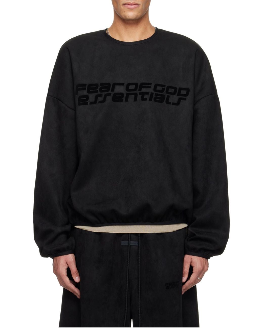 Fear Of God Black Long Sleeved Crewneck Sweatshirt for men