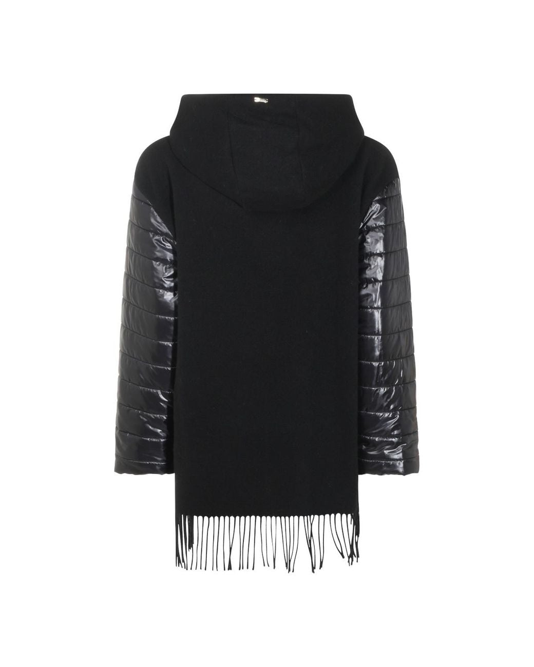 Herno Black Quilted Sleeve Hooded Coat