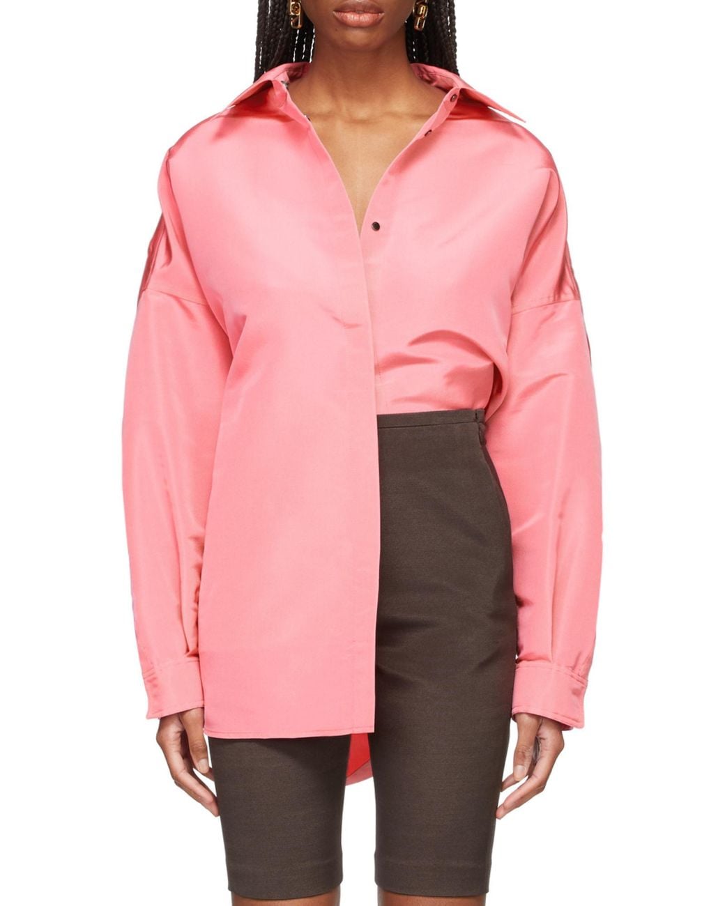 Valentino Pink Faille Pea Coat