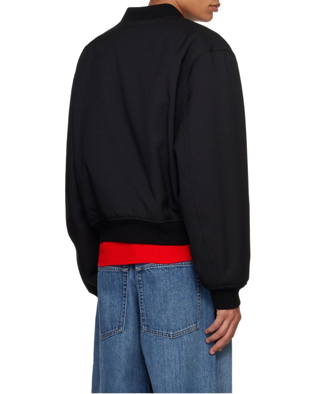 Jil Sander Blue Padded Bomber Jacket for men
