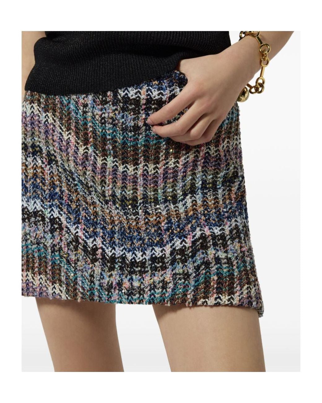 Missoni Gray Embroidered Bouclé Mini Skirt
