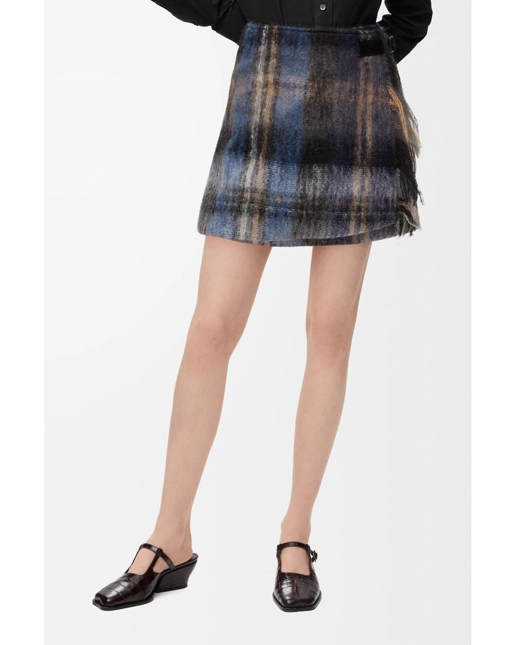 Loewe Blue Checked Skirt