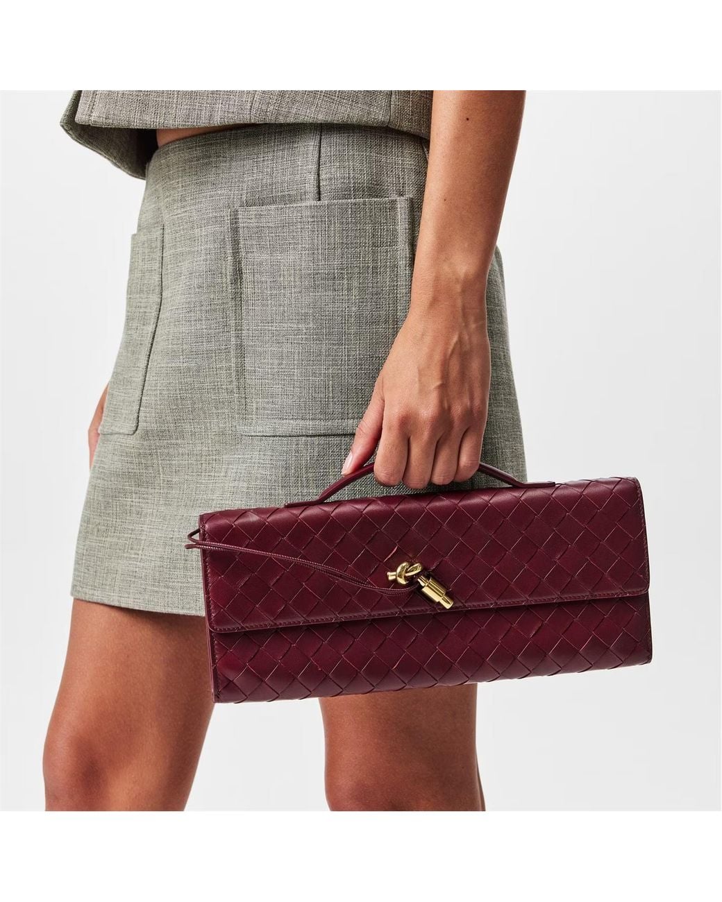 Bottega Veneta Red Woven Handbag