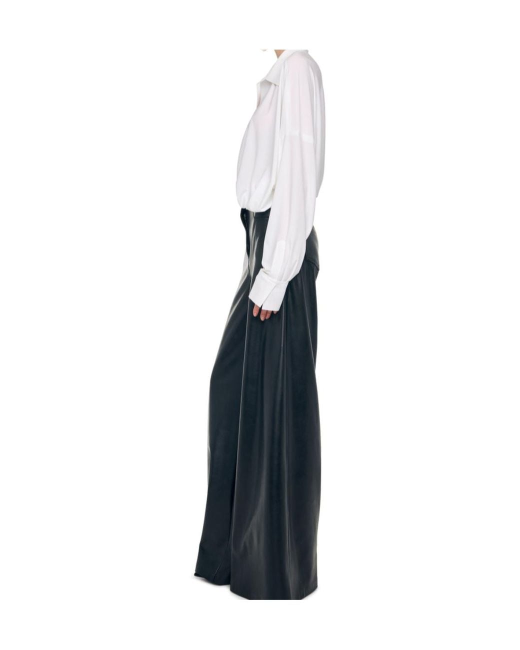 Norma Kamali Black Elephant Wide-Leg Pants