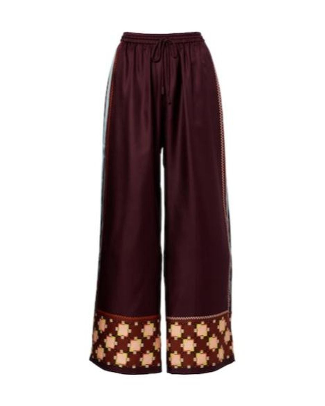 ALÉMAIS Purple Wilson Silk Twill Wide-Leg Pants