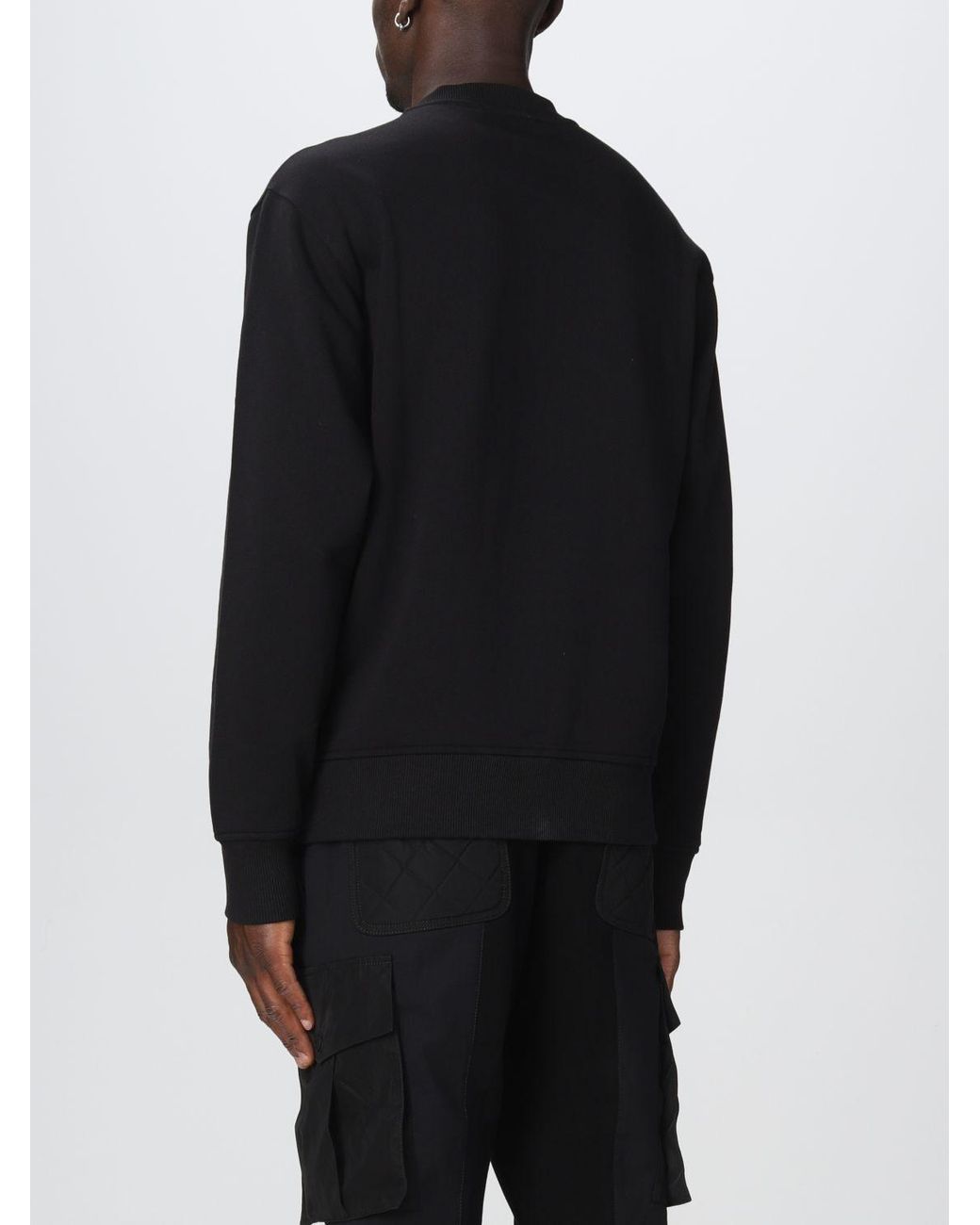 Versace Jeans Black Couture Logo Detailed Crewneck Sweatshirt for men