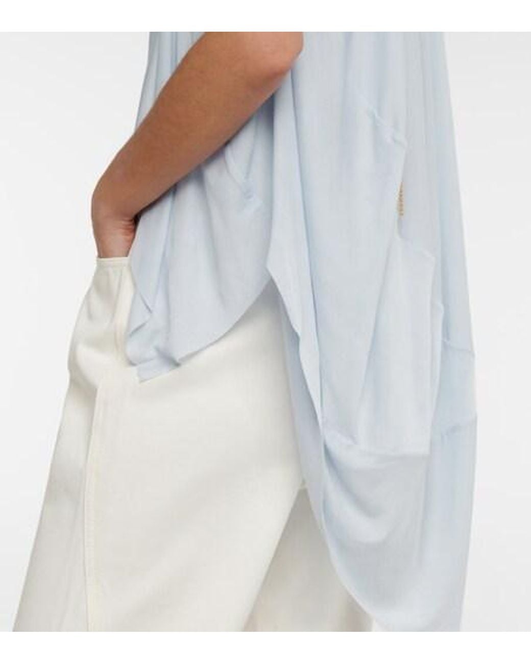 Loewe Blue Embellished Draped Top