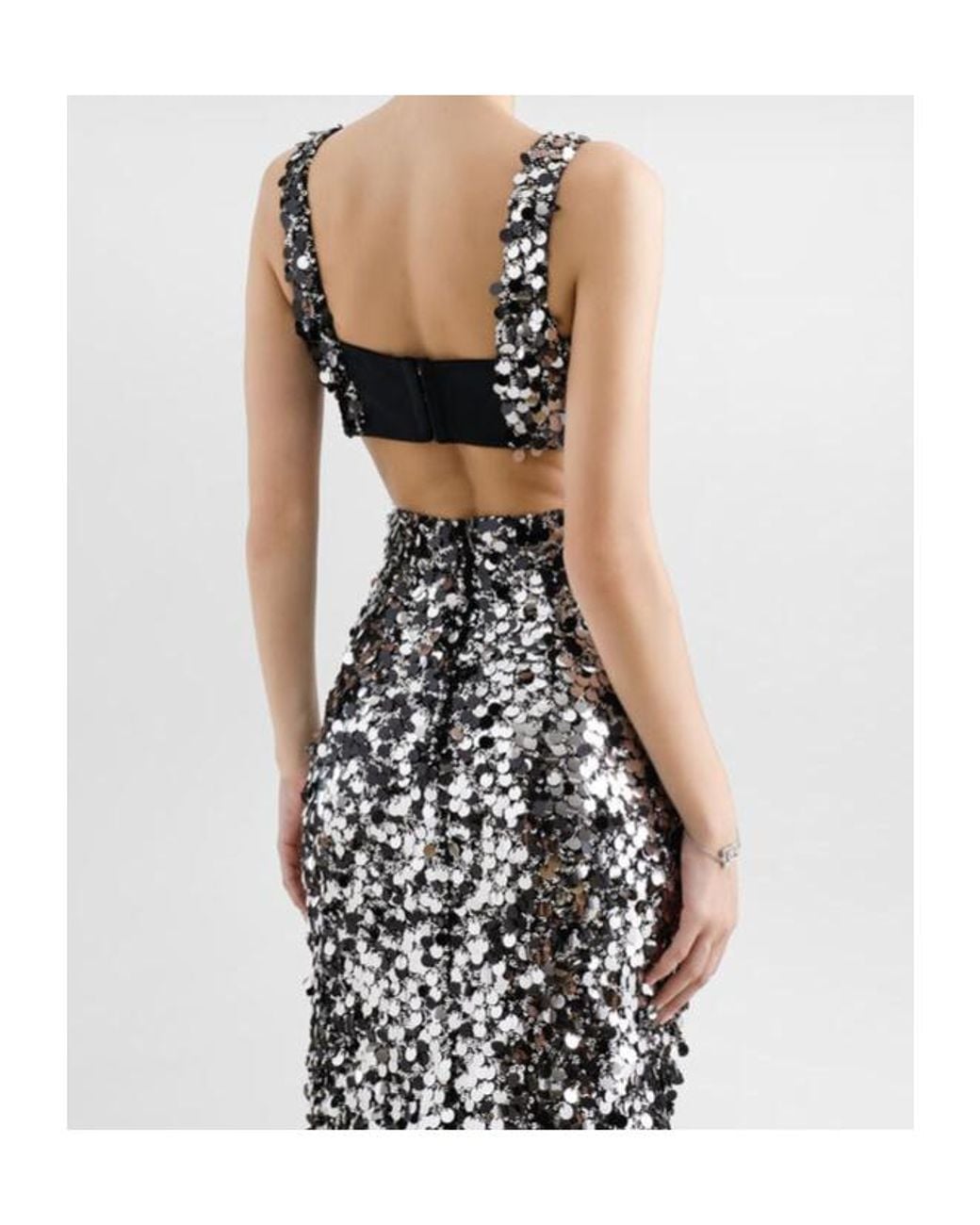 Dolce & Gabbana Black Embellished Sequin Crop Top