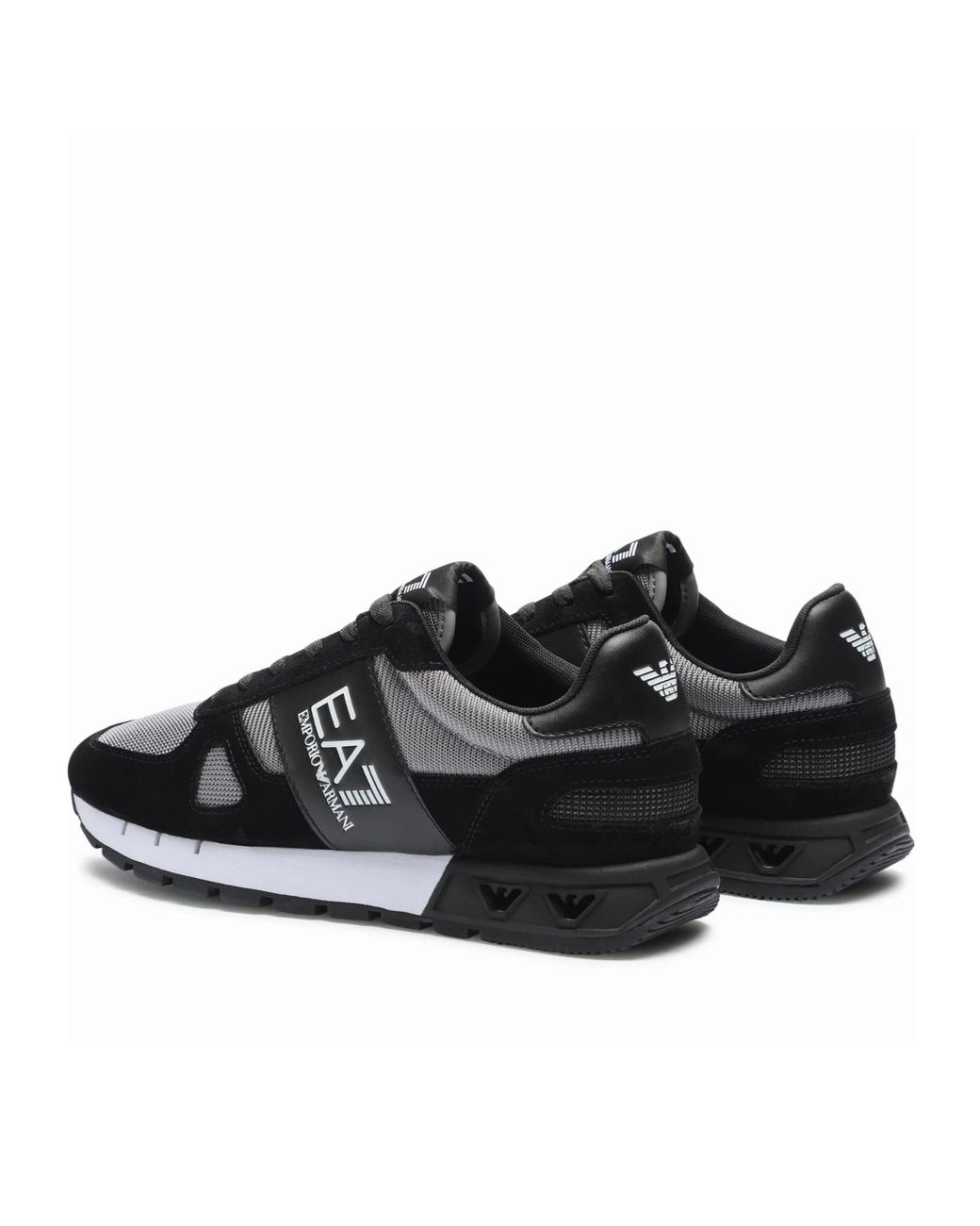 EA7 Black Lace-Up Sneakers for men