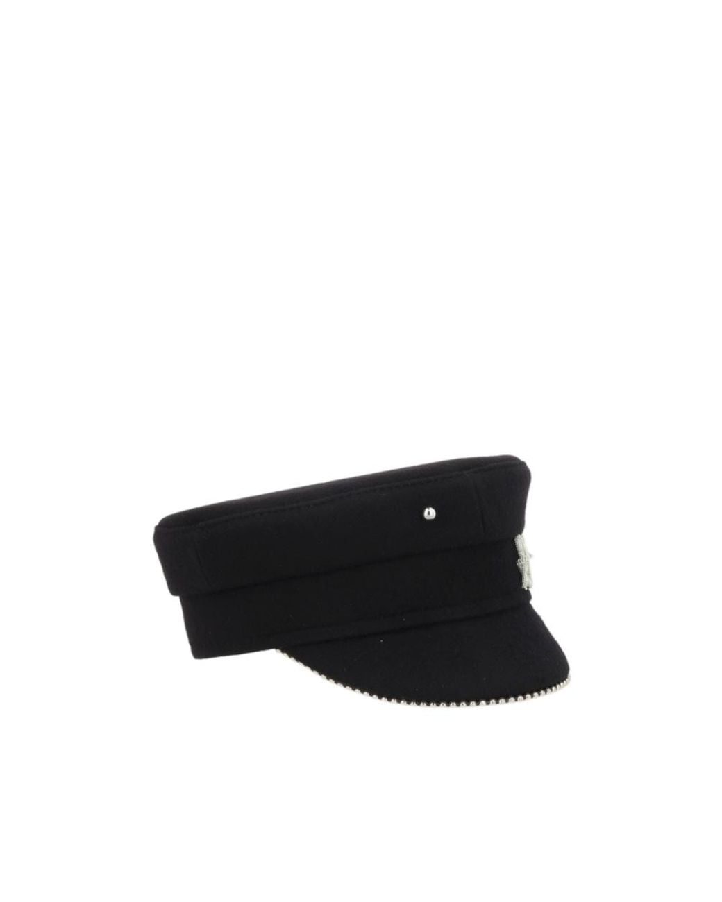 Ruslan Baginskiy Black Bead-Trimmed Logo Baker Boy Hat