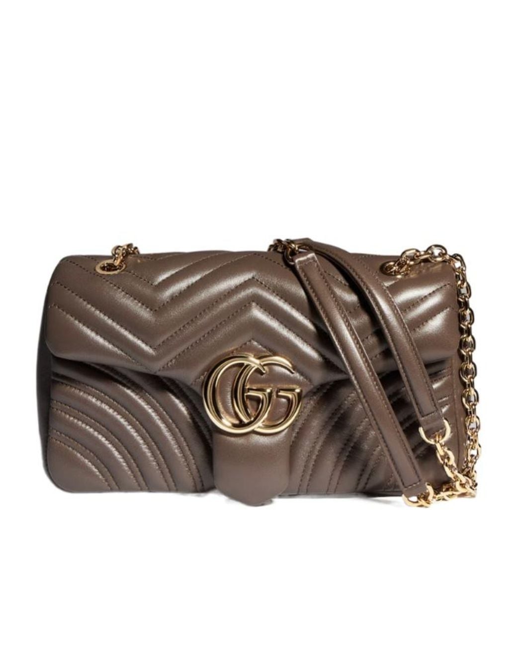 Gucci Brown Gg Marmont Medium Shoulder Bag