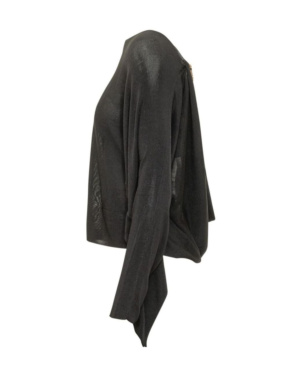 Ba&sh Black Sara Draped Back Knitted Top