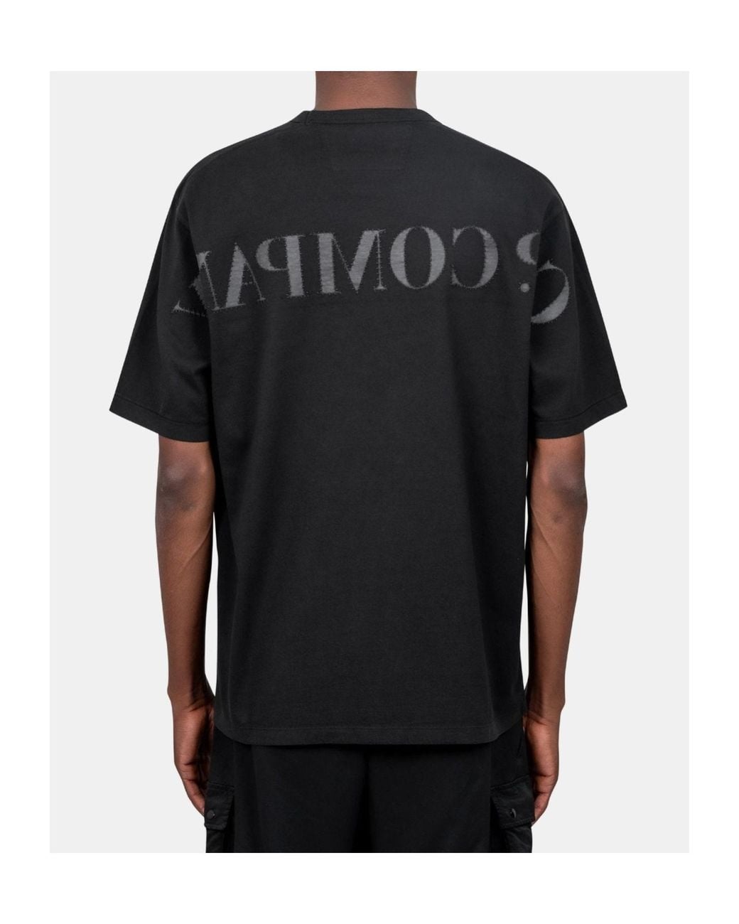C P Company Black 1020 Jersey Short Sleeve Logo T-Shirt for men