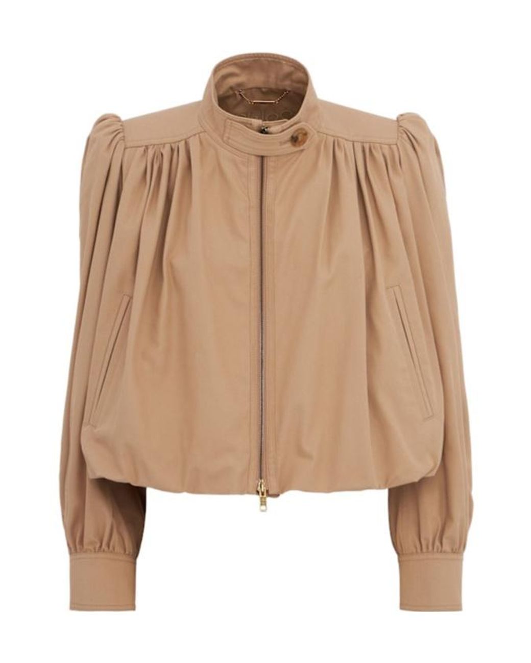 Chloé Natural Cotton Canvas Cropped Jacket