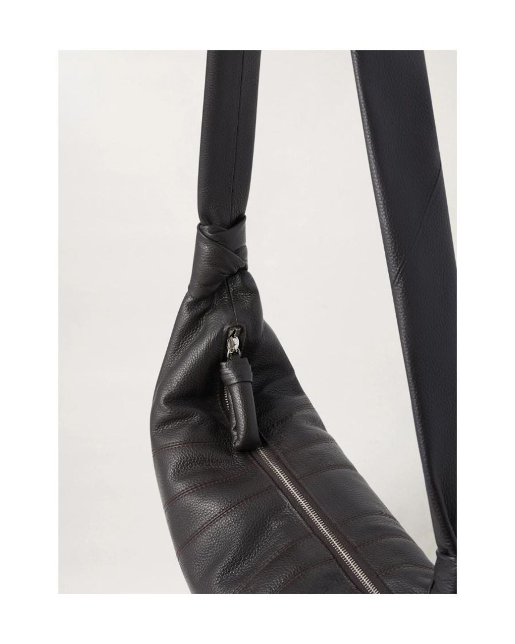 Lemaire Black Medium Croissant Crossbody Bag for men