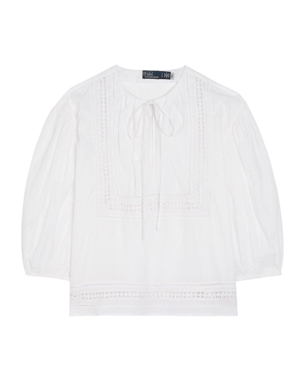 Polo Ralph Lauren White Cotton Short-Sleeve Blouse