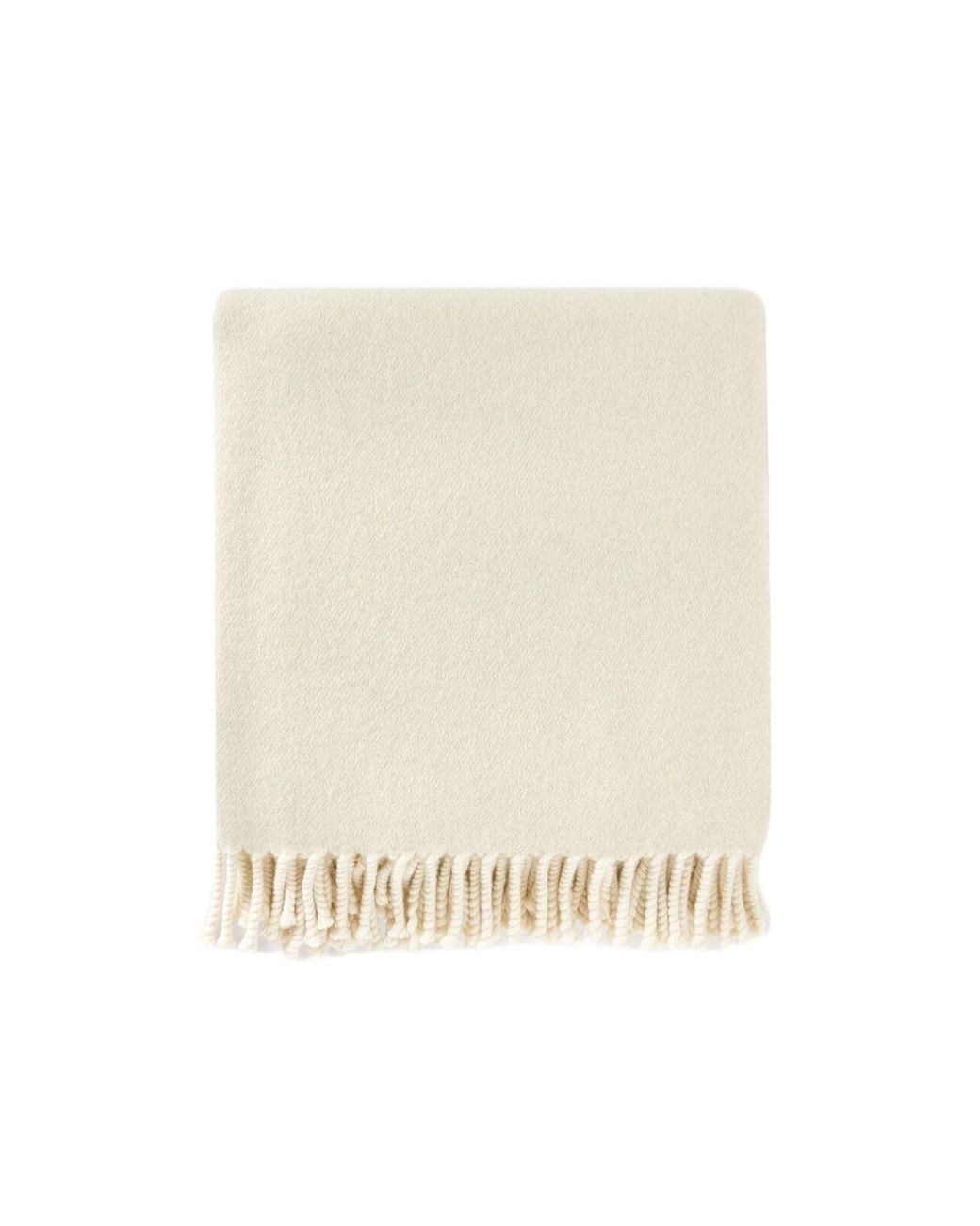 Loro Piana White Fringed Blanket