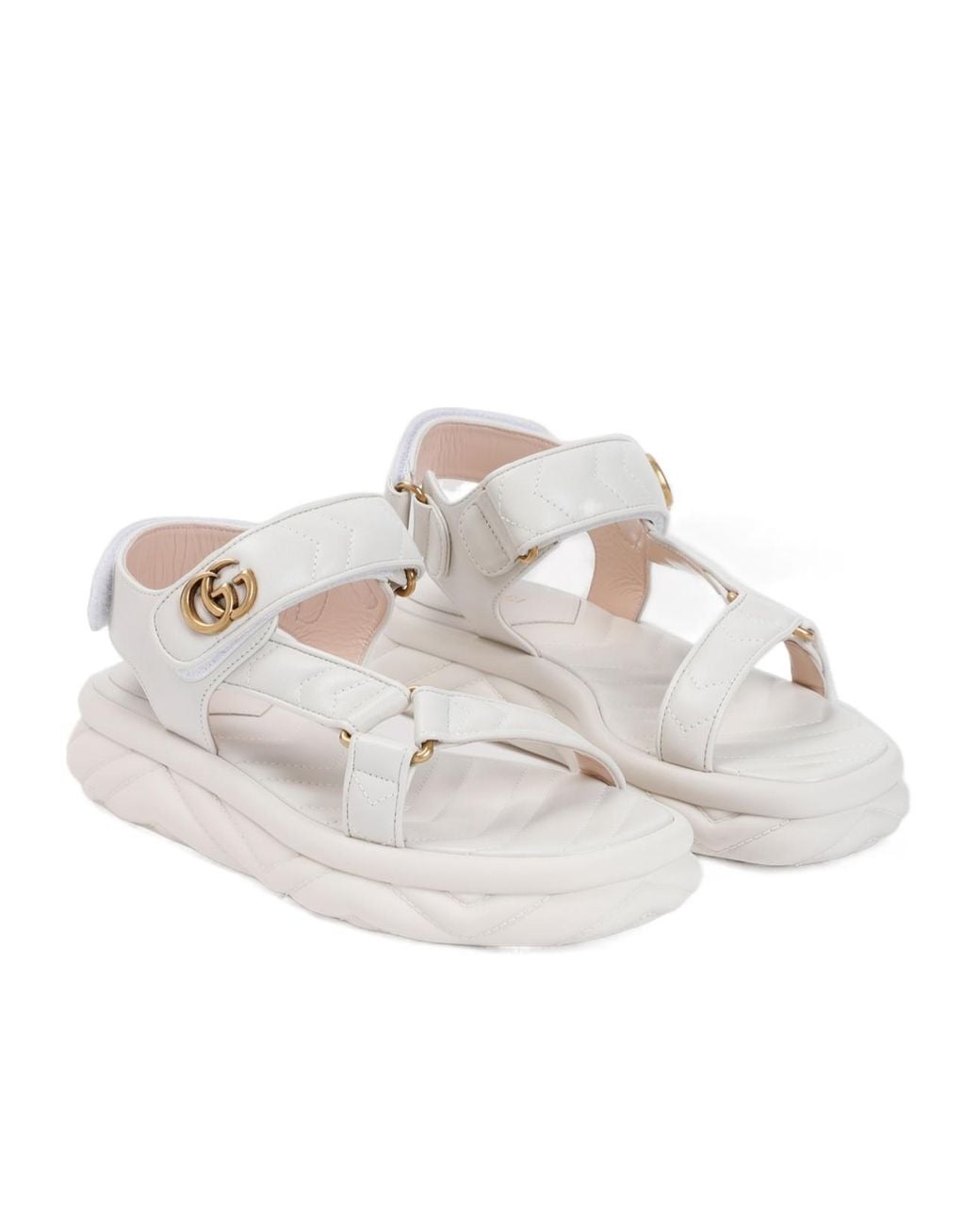 Gucci White Double G Sandals
