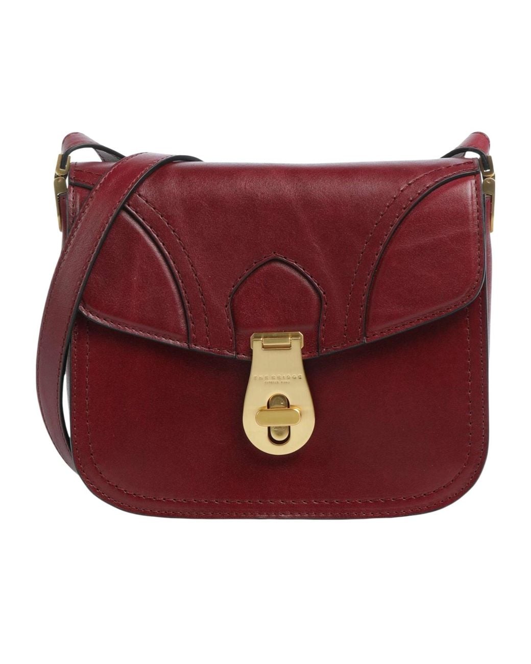 The Bridge Red Mia Leather Cross Body Bag