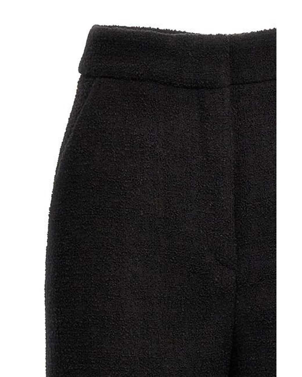 Moschino Black Bouclè Cropped Pants