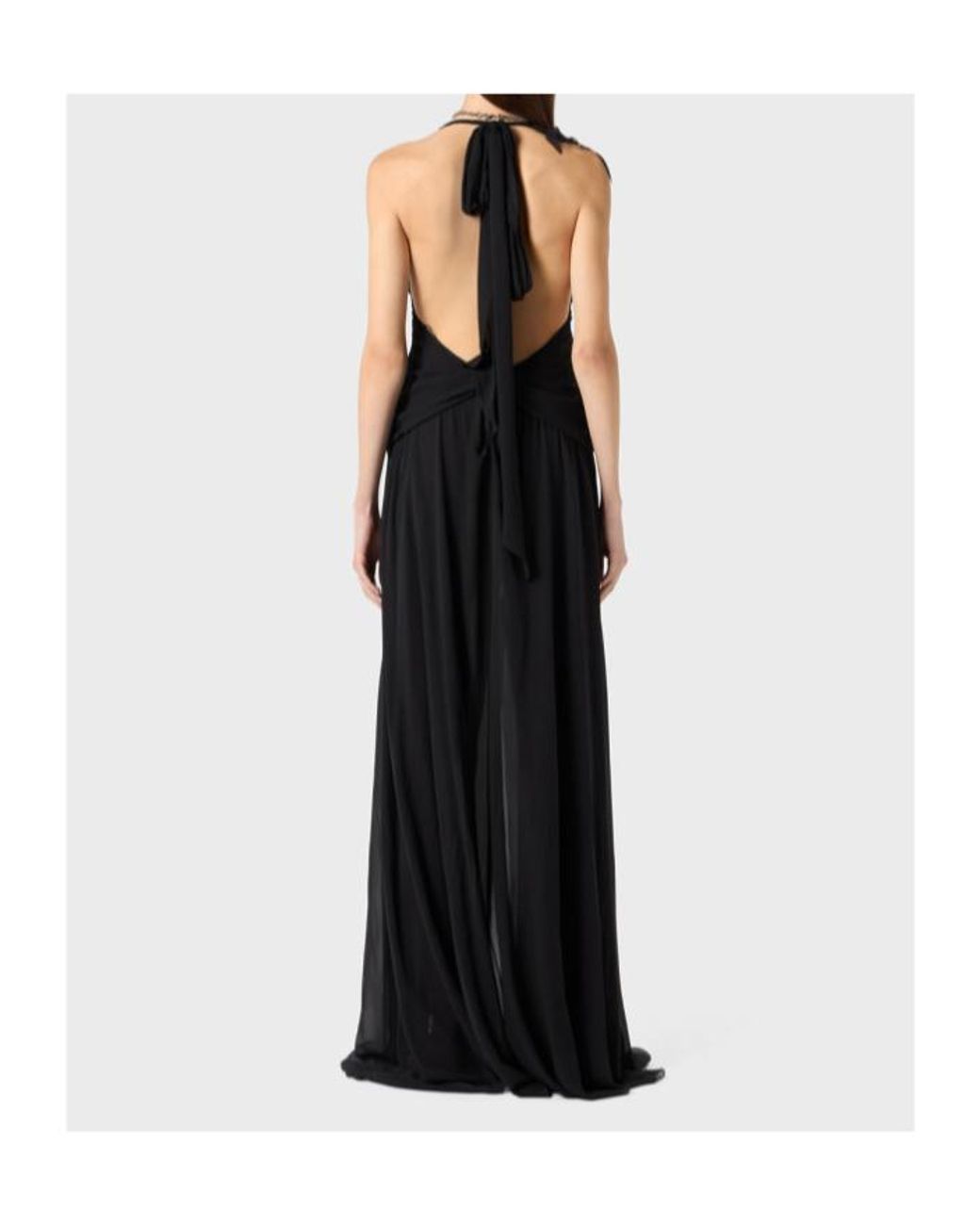 Blumarine Black Ruffled Maxi Dress