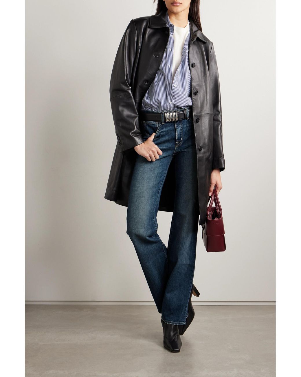 Nili Lotan Blue High-Rise Straight-Leg Jeans