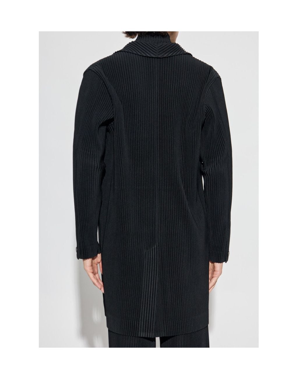 Homme Plissé Issey Miyake Blue Button-Fastening Coat for men