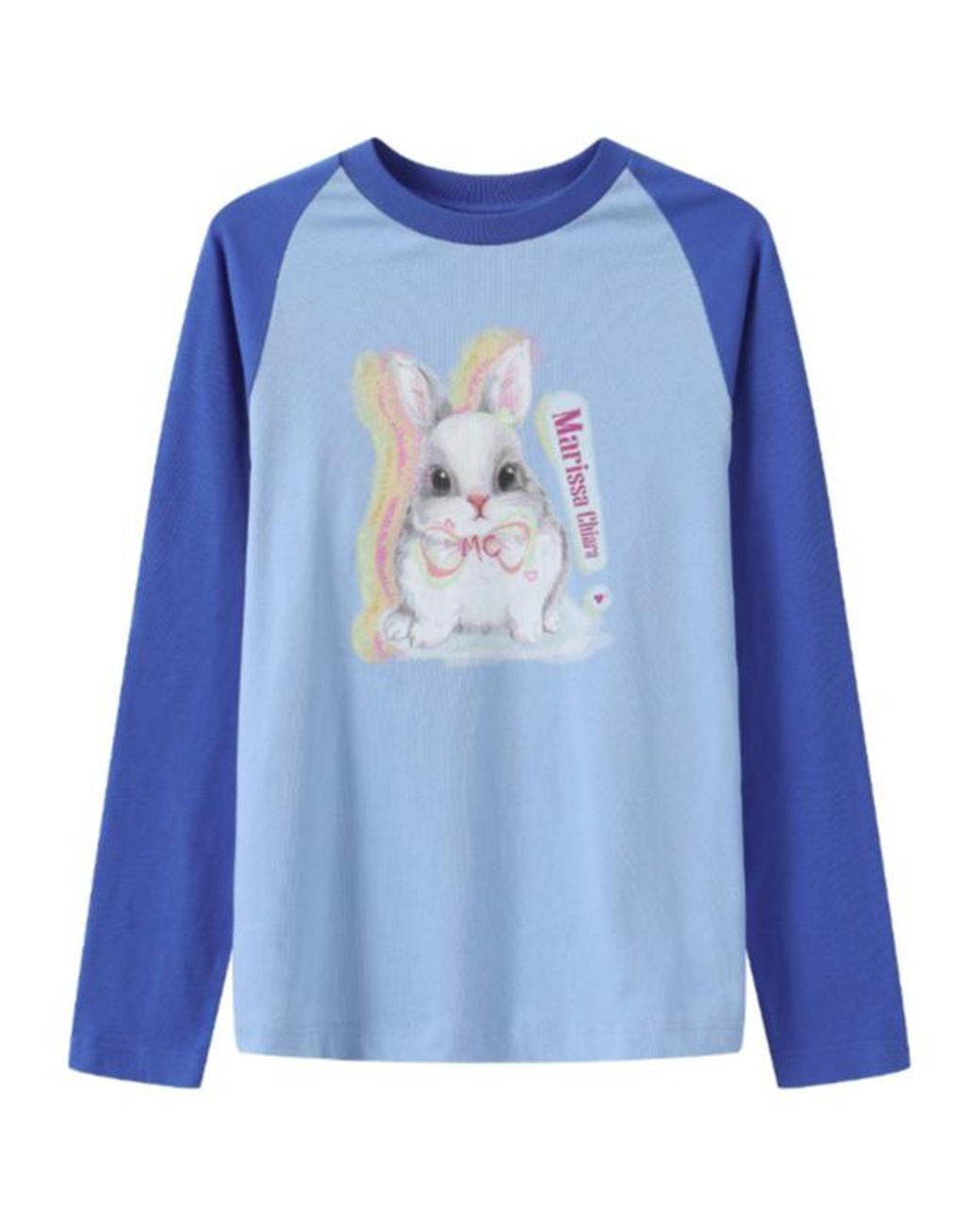 Marissa Chiara Blue Crew Neck T-Shirt