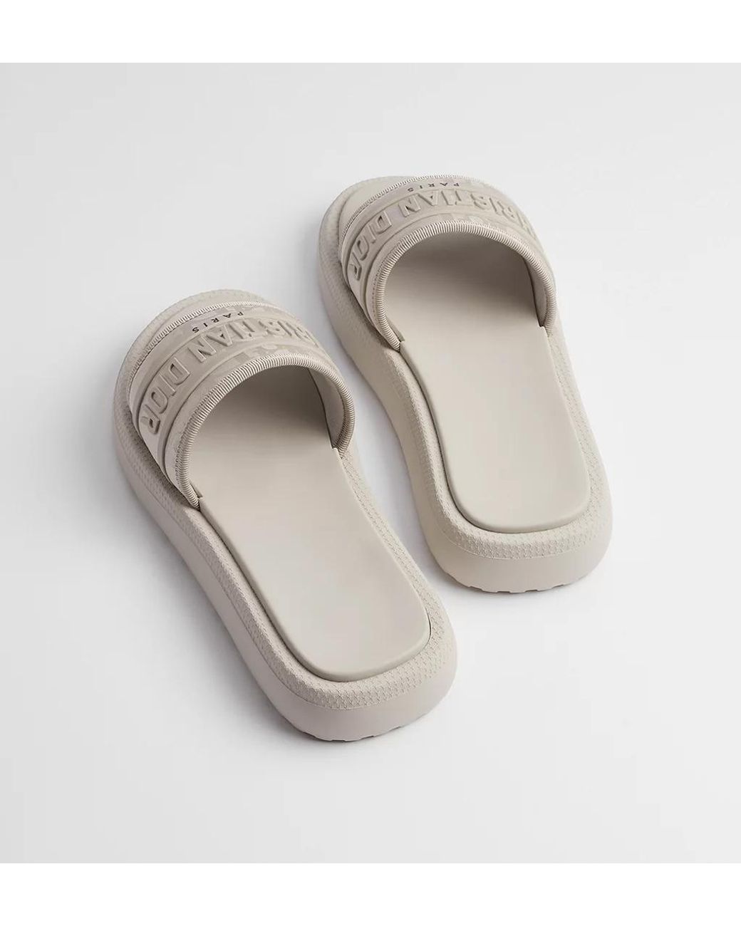 Dior White Logo Strap Slides