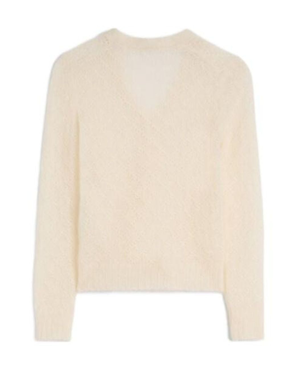 Jil Sander Natural Lace-Knit Mohair-Blend Cardigan