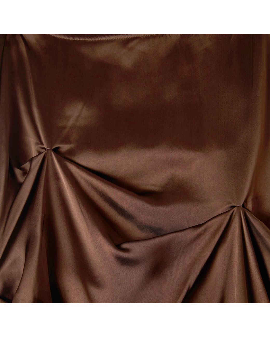 Ganni Brown Satin Midi Skirt