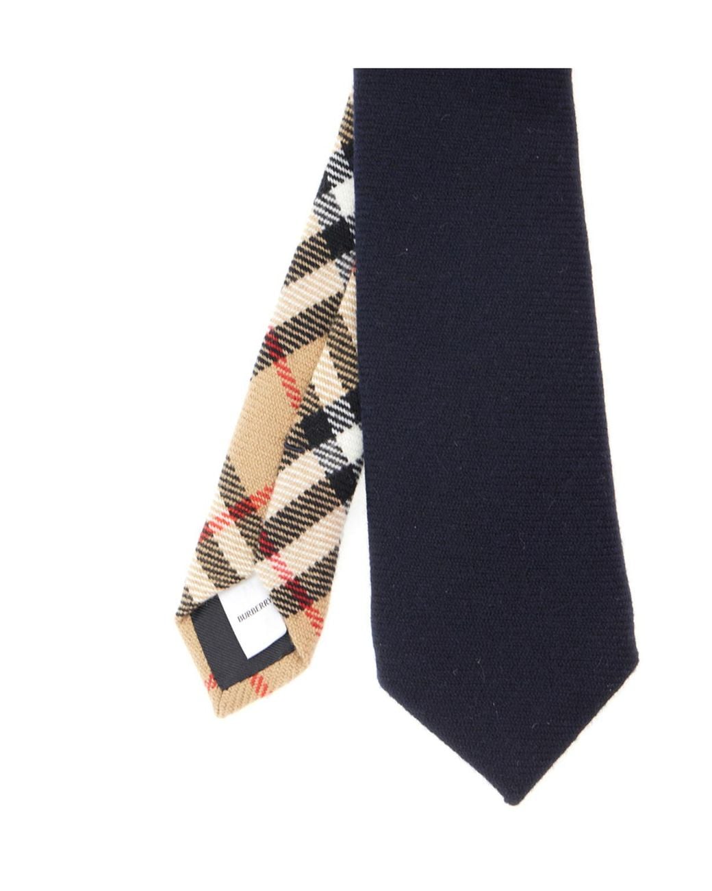 Burberry Blue Checked Pointed-Tip Tie for men
