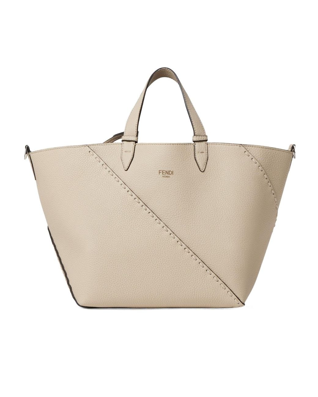 Fendi Natural Selleria Diagonal Small Tote Bag for men