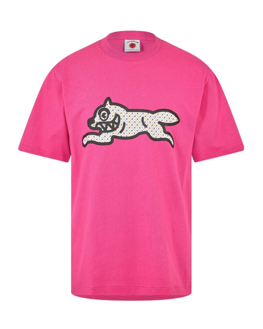 ICECREAM Pink Crew Neck Short-Sleeved T-Shirt for men