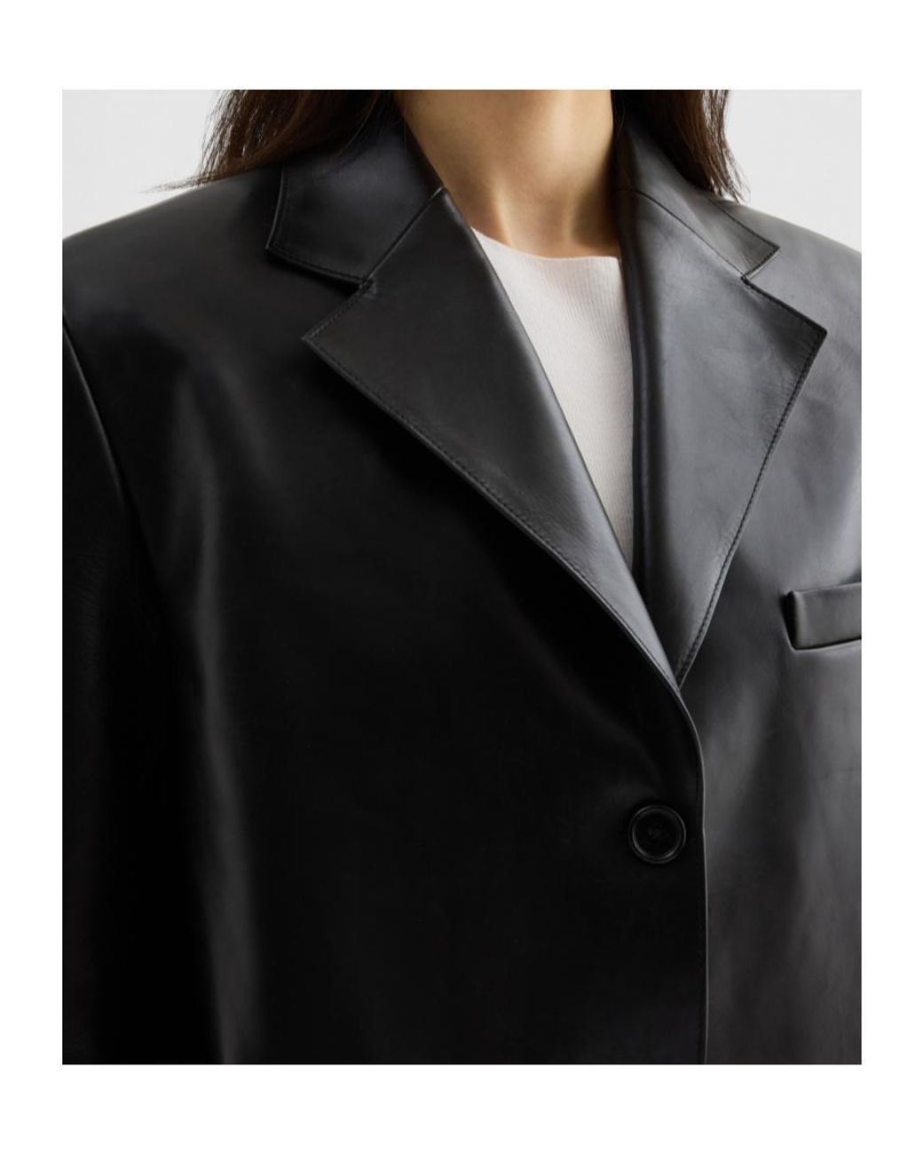 Jil Sander Black Leather Tailored Jacket