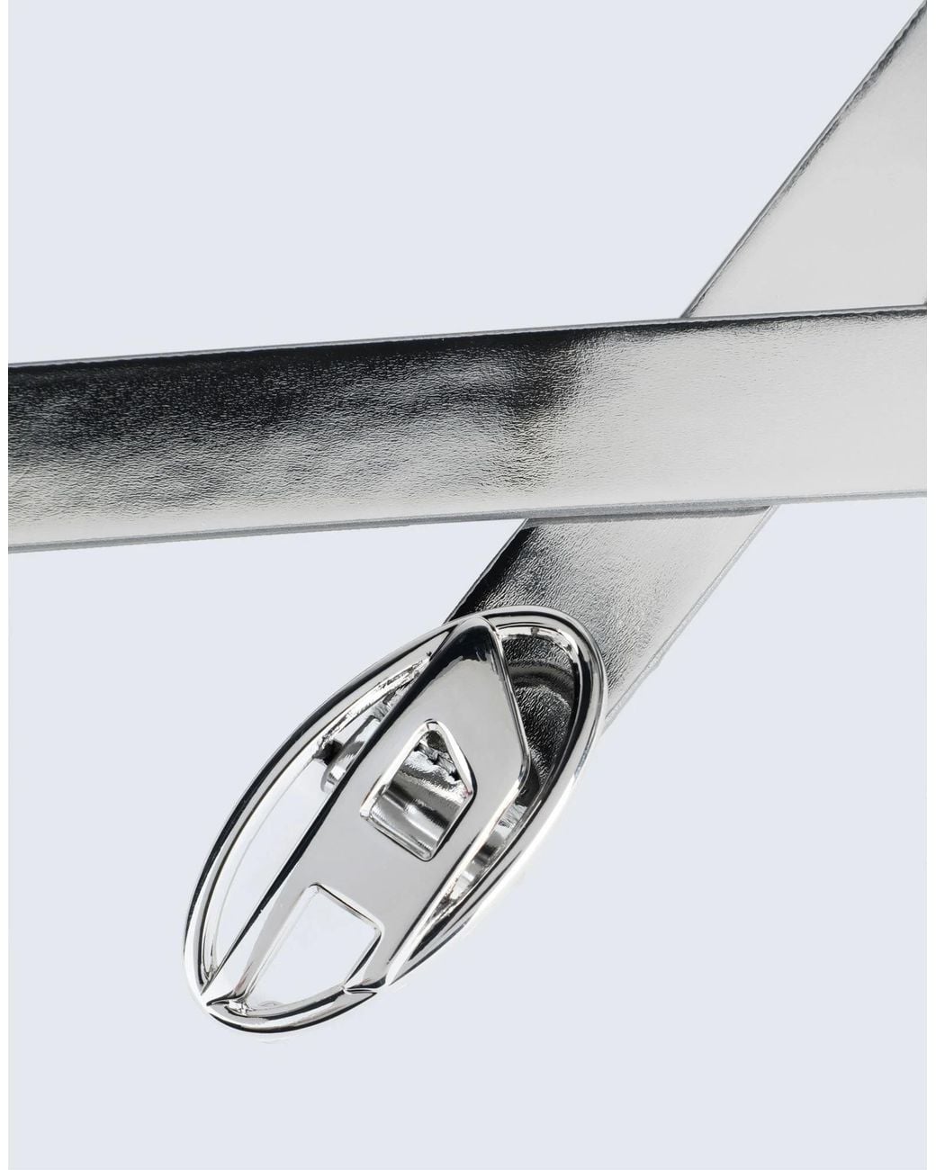 DIESEL White Metallic Belt