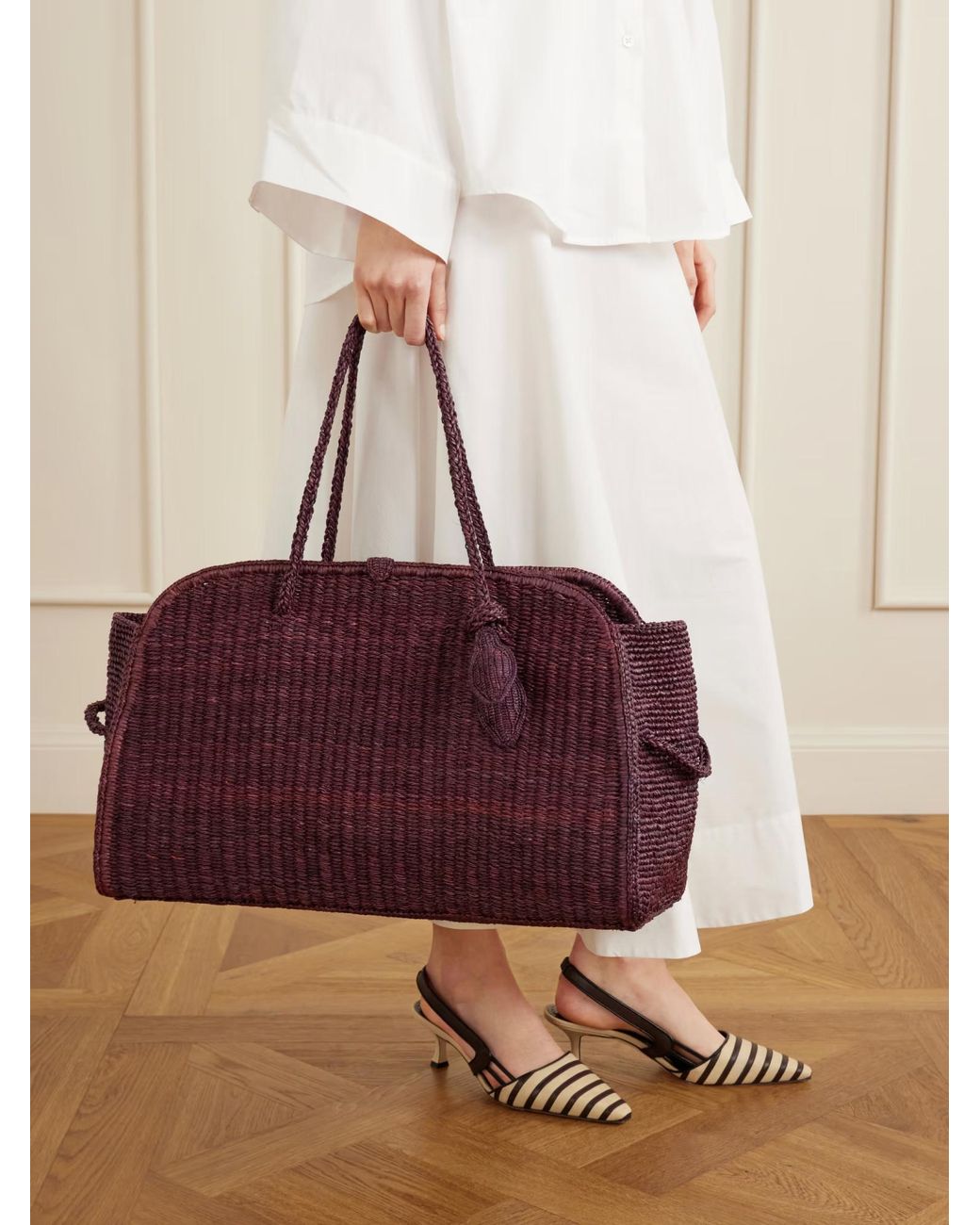 Jacquemus Purple Woven Top Handle Shoulder Bag