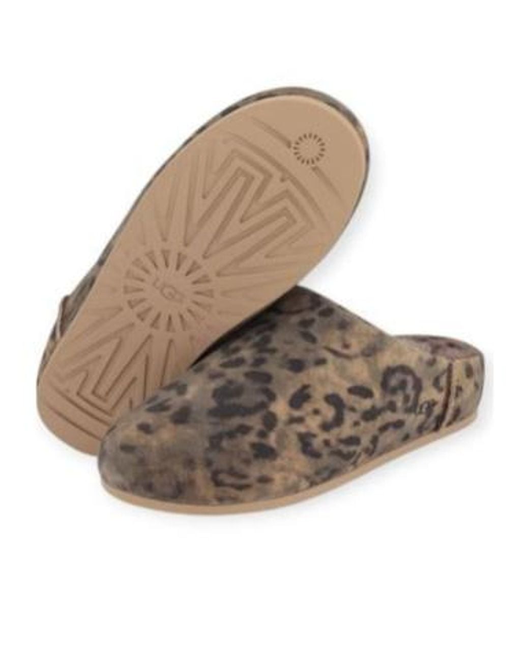 Ugg Brown Elea Leopard-Printed Shearling Slip-On Slippers