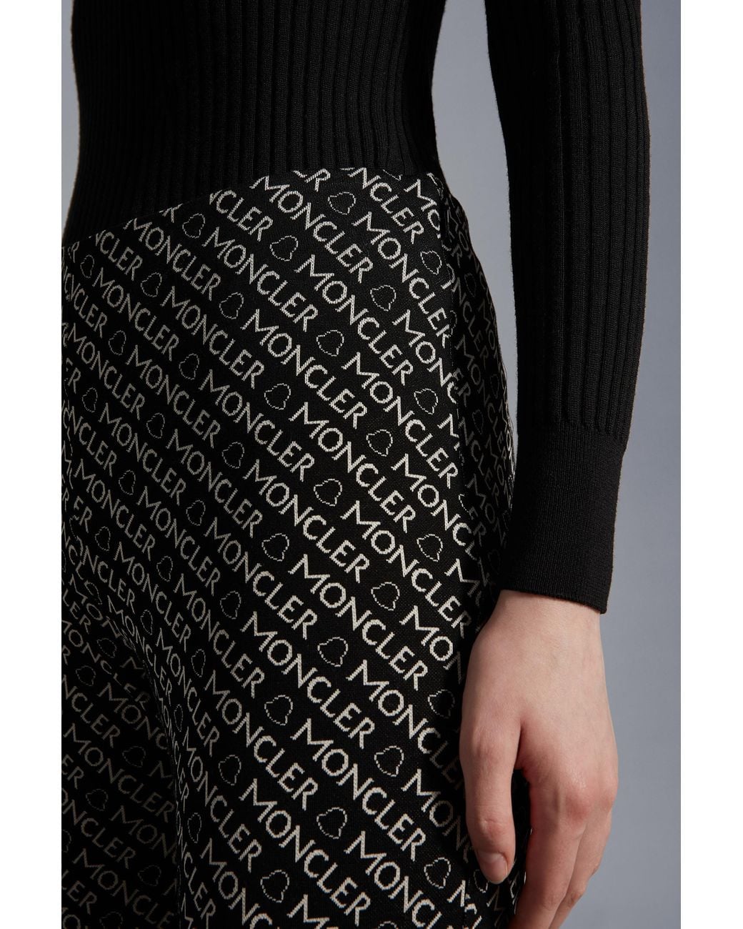 Moncler Black Logo Print Leggings