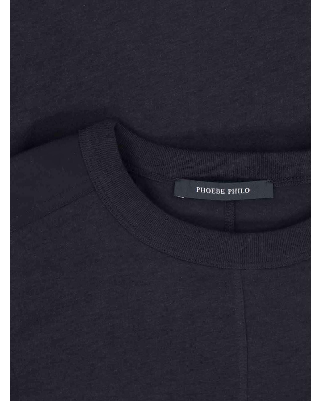 Phoebe Philo Black Long-Sleeve Panelled Top