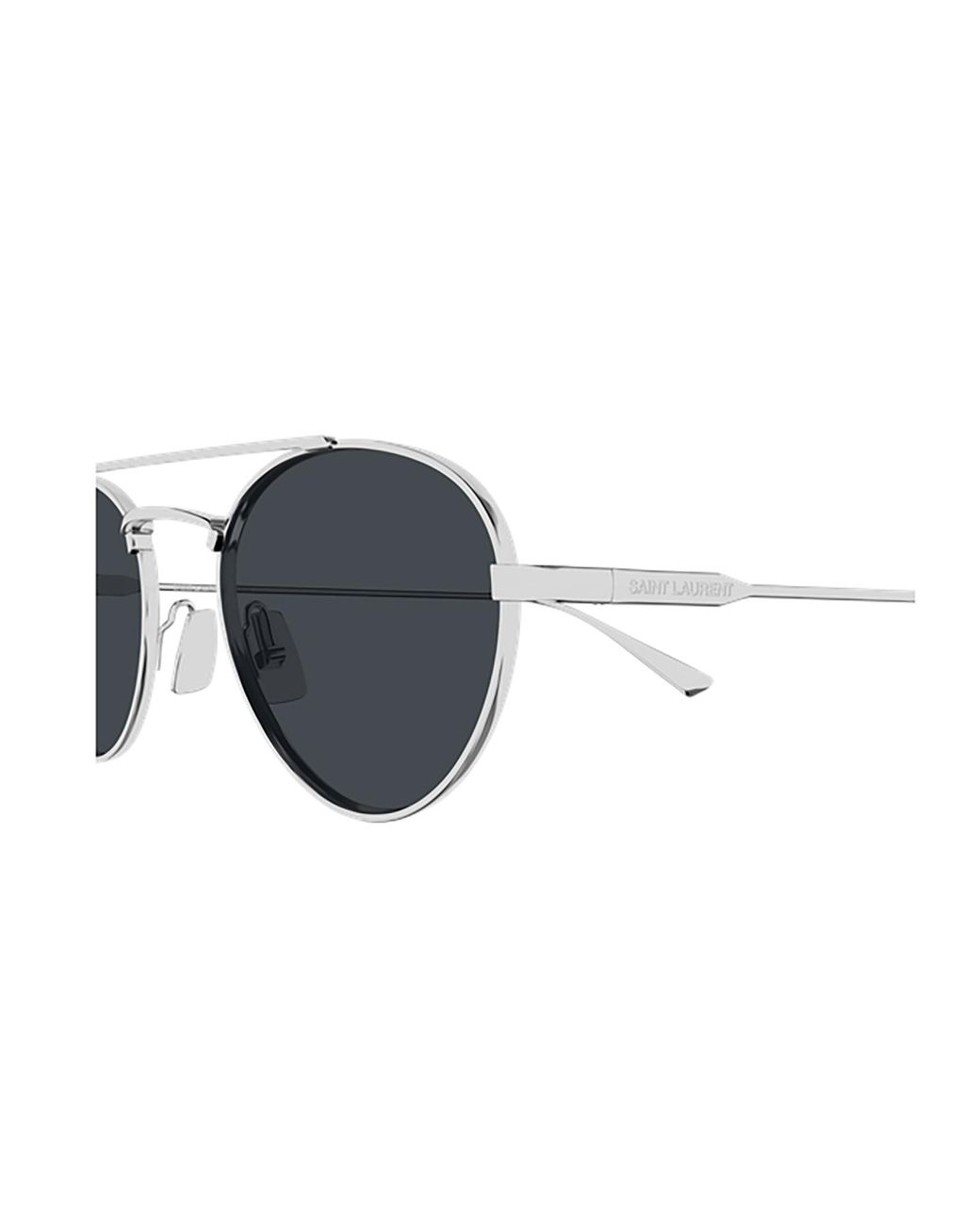 Saint Laurent Blue Eyewear Oval Frame Sunglasses