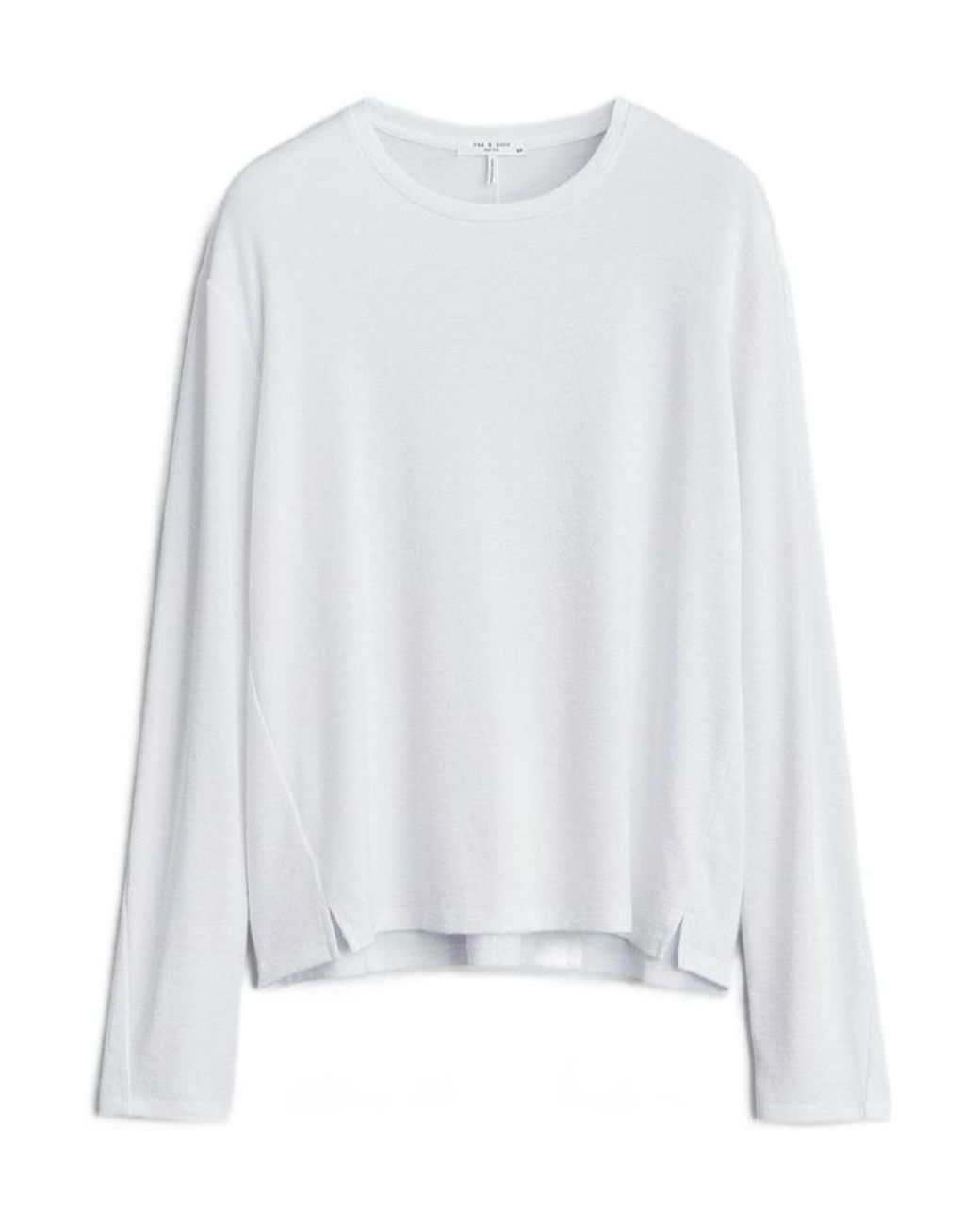 Rag & Bone White Long Sleeved Crewneck T-Shirt