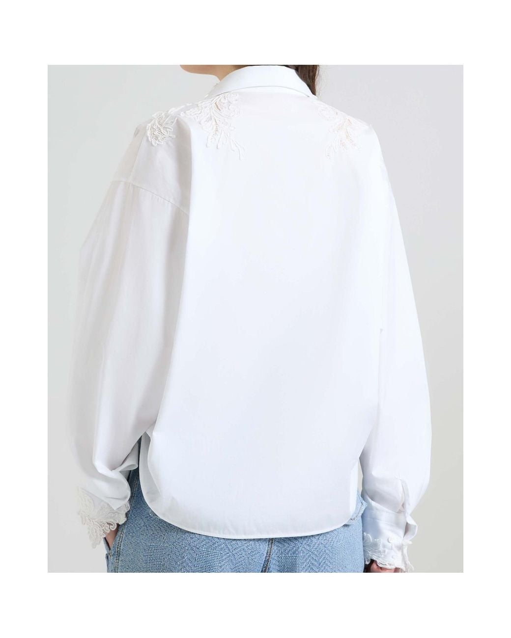 Ermanno Scervino White Floral Lace Shirt