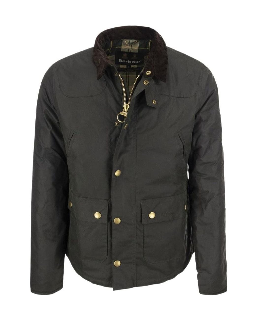 Barbour Black Reelin Wax-Coated Jacket for men