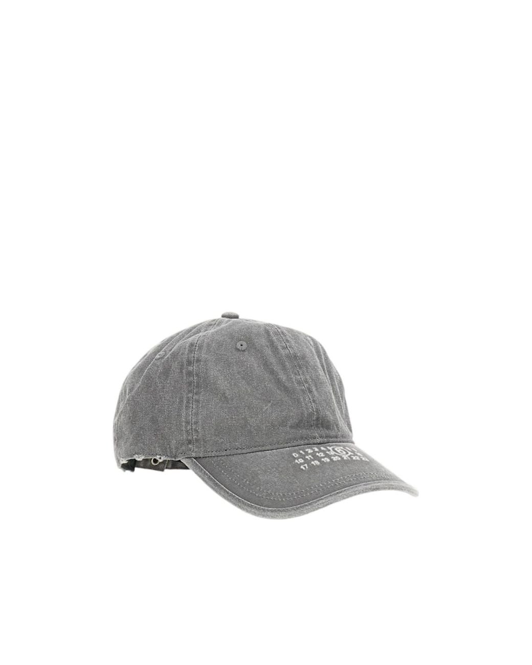 MM6 by Maison Margiela Gray Curved Peak Baseball Cap for men
