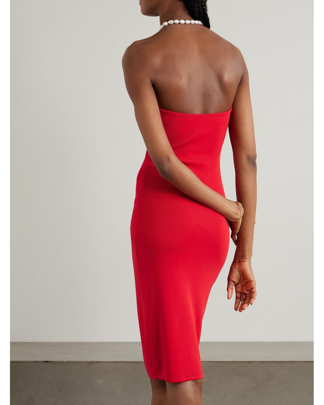 Staud Red Spaghetti Strap Dress
