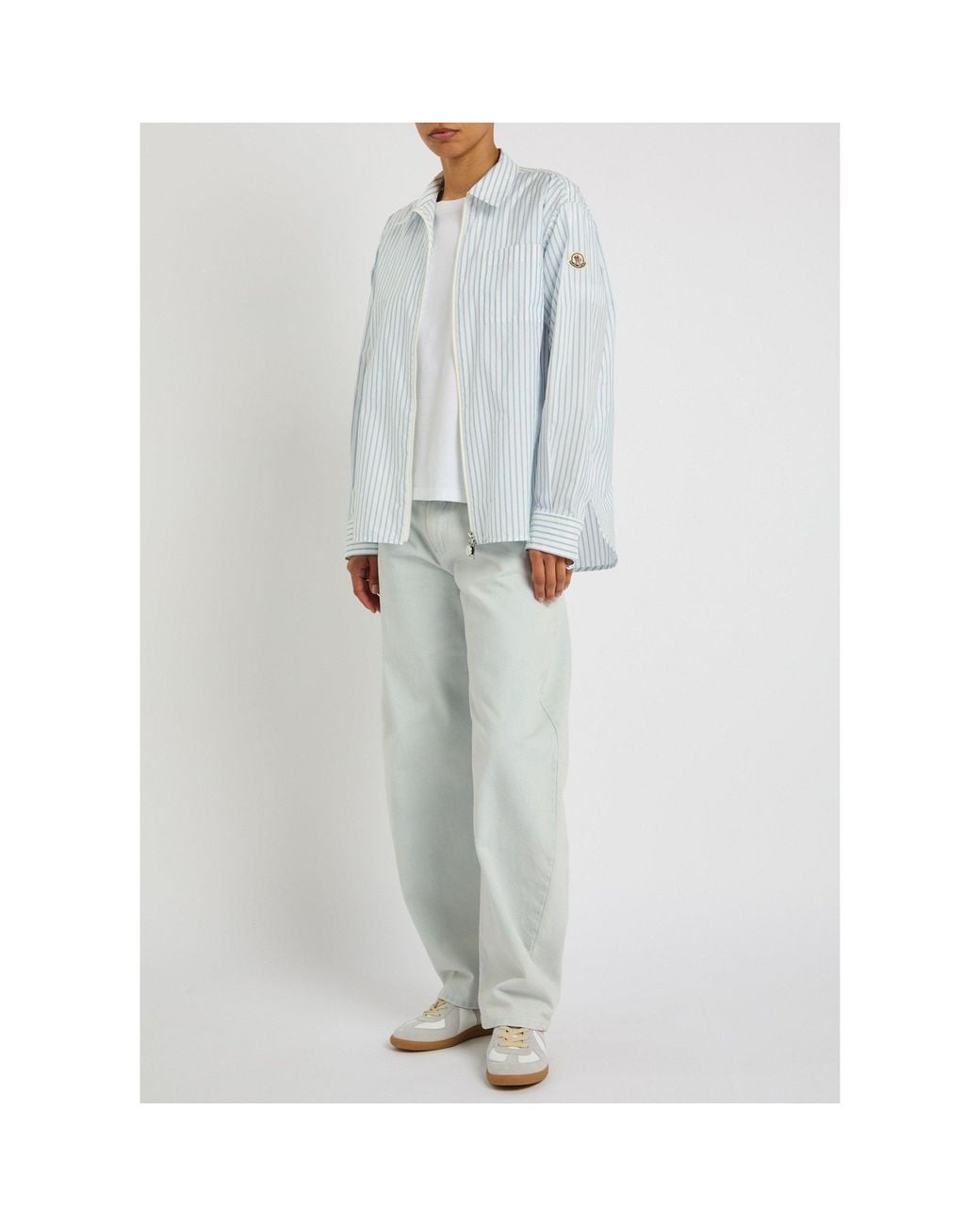 Moncler White Long-Sleeve Oversized-Fit Shirt
